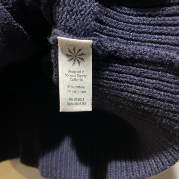 📚Athleta • Navy Hooded Zip Knit Cashmere Blend Jacket - Sz XS - Picture 3 of 5